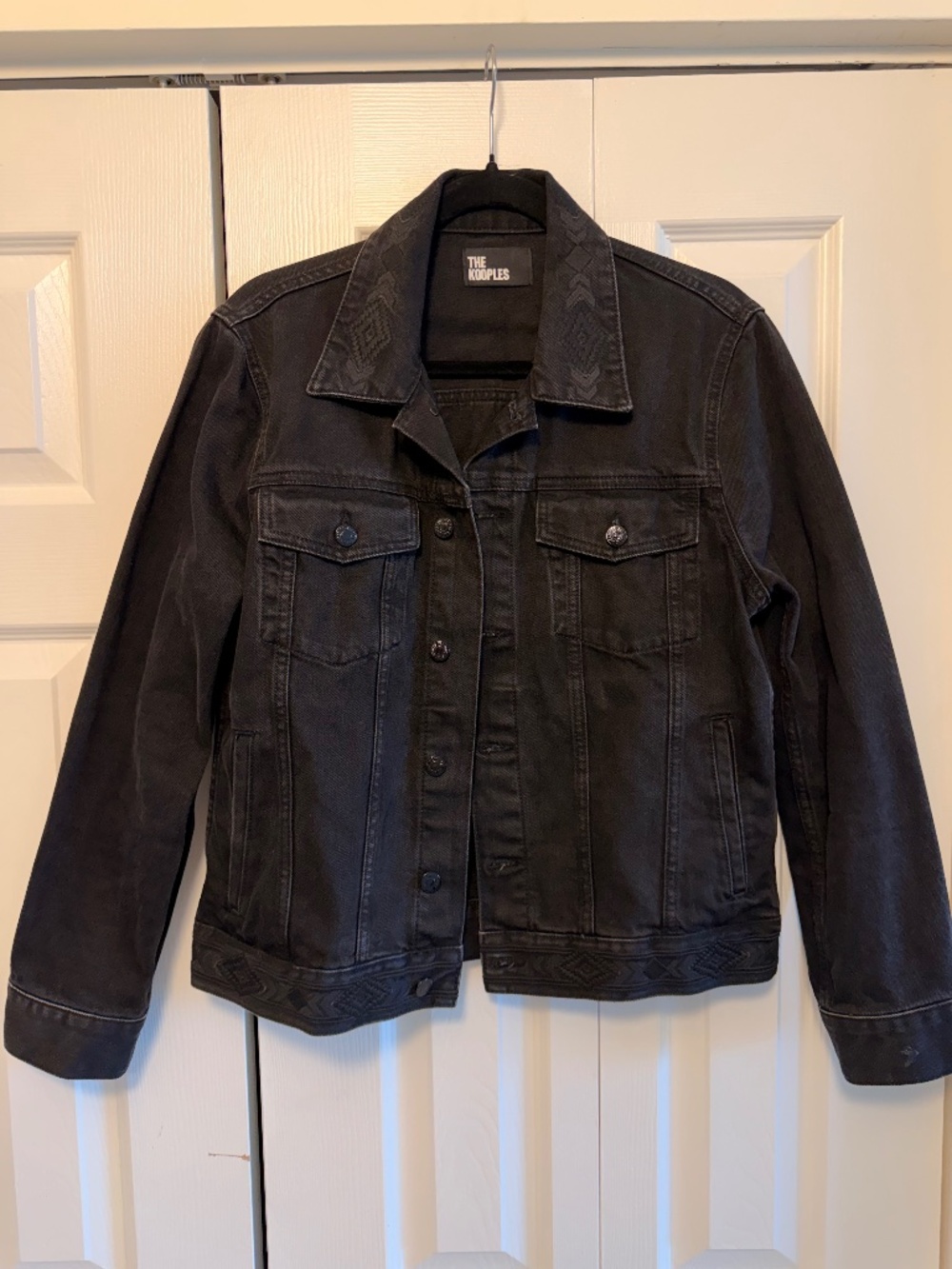 The Kooples Black Denim Women Jacket Size 2